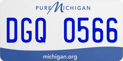 MI license plate DGQ0566