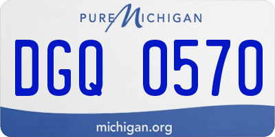 MI license plate DGQ0570