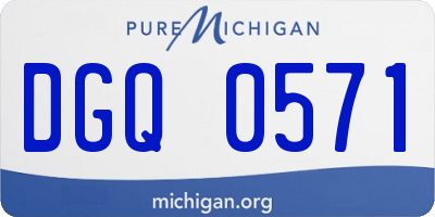 MI license plate DGQ0571