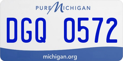 MI license plate DGQ0572