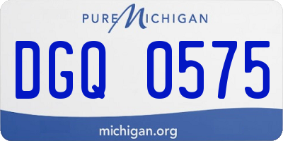 MI license plate DGQ0575
