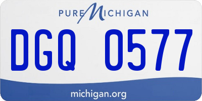MI license plate DGQ0577