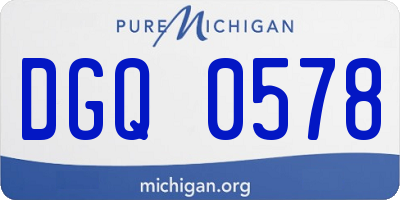 MI license plate DGQ0578
