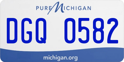 MI license plate DGQ0582