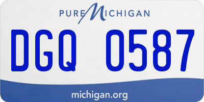 MI license plate DGQ0587