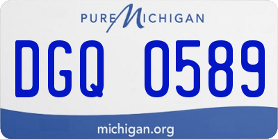 MI license plate DGQ0589