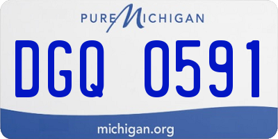 MI license plate DGQ0591
