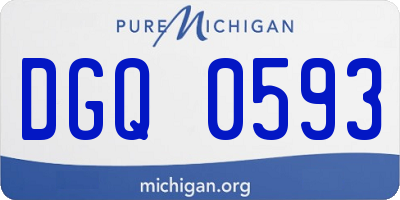 MI license plate DGQ0593