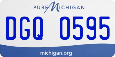 MI license plate DGQ0595