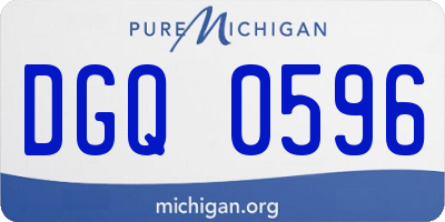 MI license plate DGQ0596