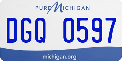 MI license plate DGQ0597