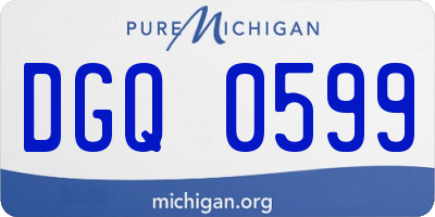MI license plate DGQ0599