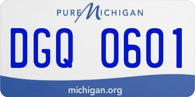 MI license plate DGQ0601