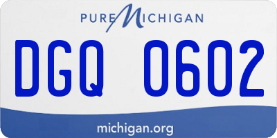 MI license plate DGQ0602