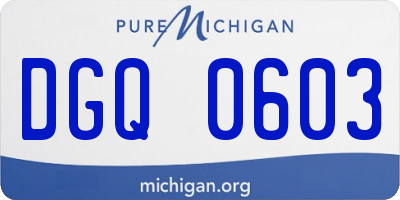 MI license plate DGQ0603