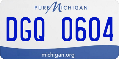 MI license plate DGQ0604