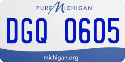 MI license plate DGQ0605