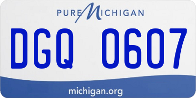 MI license plate DGQ0607