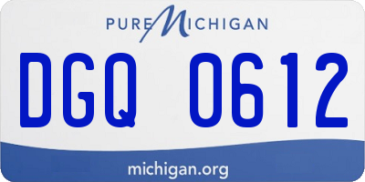 MI license plate DGQ0612