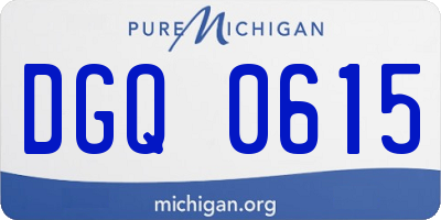 MI license plate DGQ0615