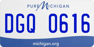 MI license plate DGQ0616