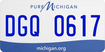 MI license plate DGQ0617