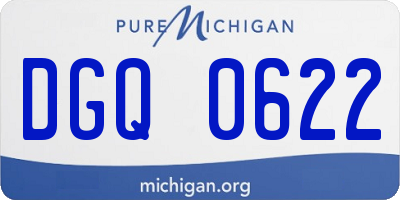 MI license plate DGQ0622