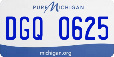 MI license plate DGQ0625
