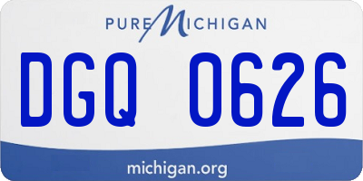 MI license plate DGQ0626