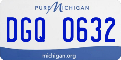 MI license plate DGQ0632