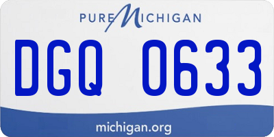 MI license plate DGQ0633