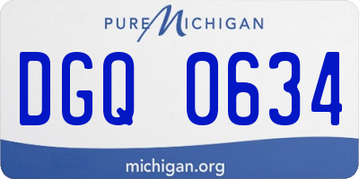 MI license plate DGQ0634