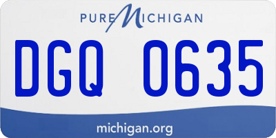 MI license plate DGQ0635