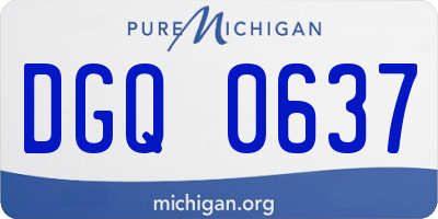 MI license plate DGQ0637