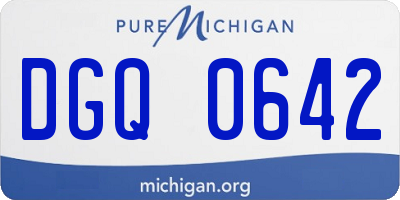 MI license plate DGQ0642
