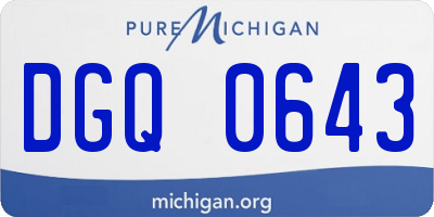 MI license plate DGQ0643
