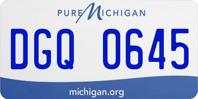 MI license plate DGQ0645