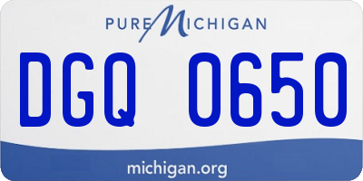 MI license plate DGQ0650