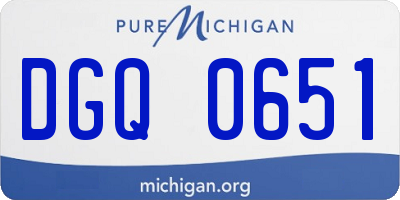 MI license plate DGQ0651