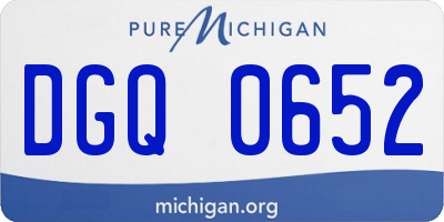 MI license plate DGQ0652