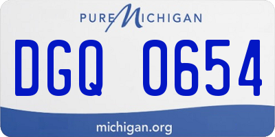MI license plate DGQ0654