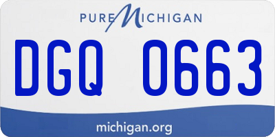 MI license plate DGQ0663