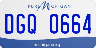 MI license plate DGQ0664