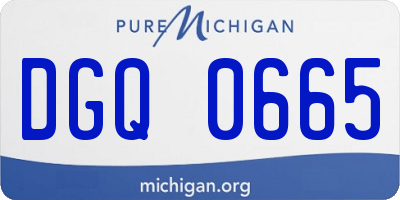 MI license plate DGQ0665