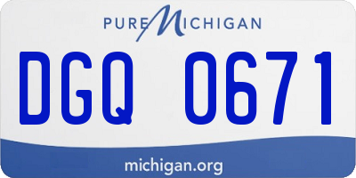 MI license plate DGQ0671