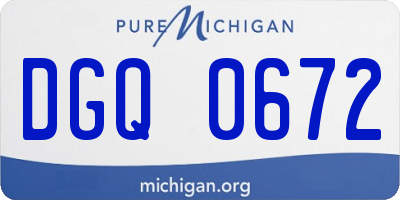MI license plate DGQ0672