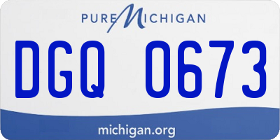 MI license plate DGQ0673