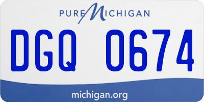 MI license plate DGQ0674