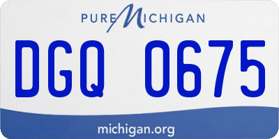 MI license plate DGQ0675