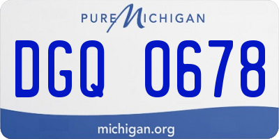 MI license plate DGQ0678